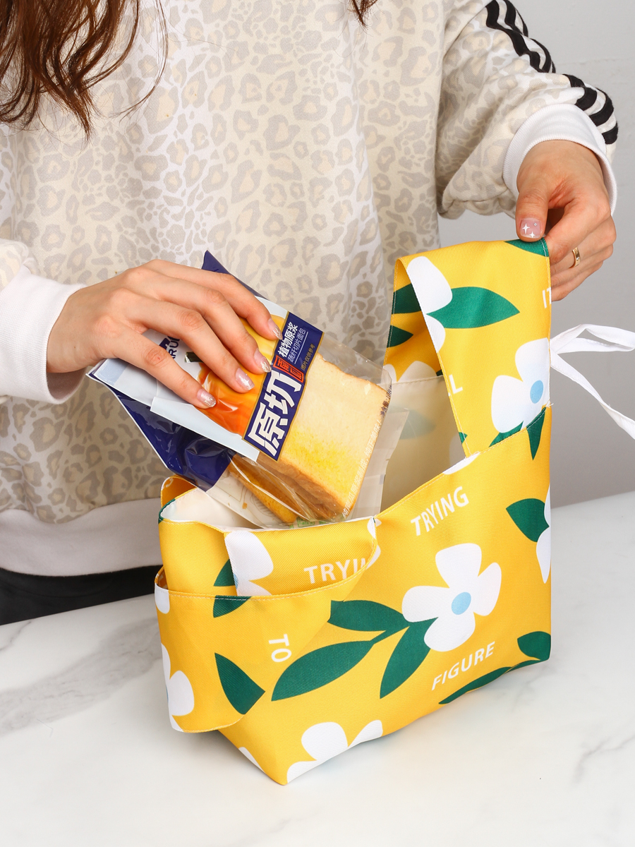 日式清新套结遛弯包上班便当袋
