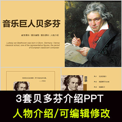 音乐家贝多芬人物生平作品介绍ppt贝多芬人物简介ppt成品课件
