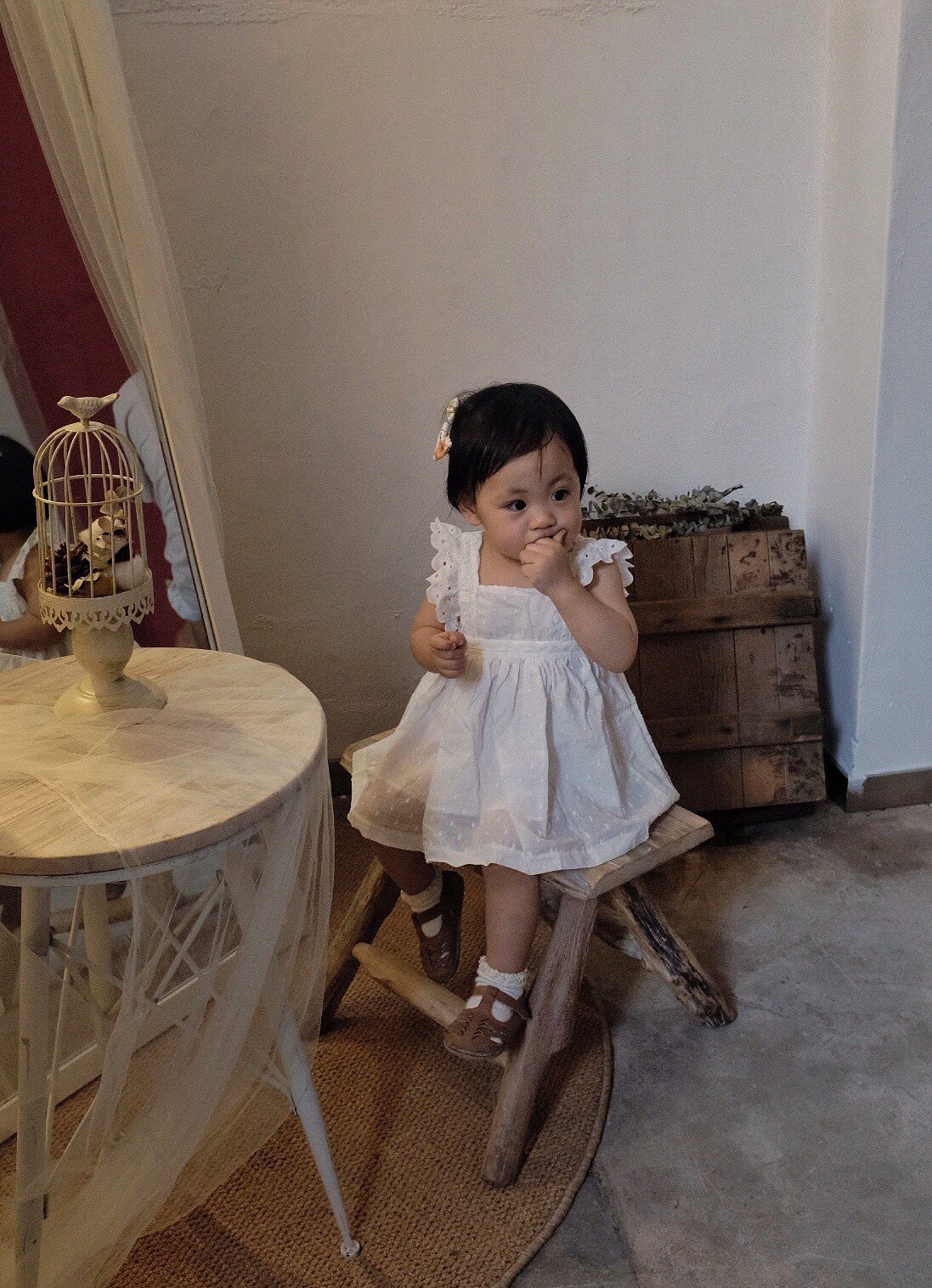 shy elephant 原创童装设计白色纯棉公主裙套装三件套女童夏季