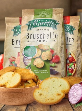 保加利亚进口Maretti/玛乐缇蔬菜披萨番茄风味烤面包干片零食点心