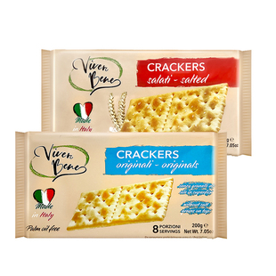 味贝尼苏打饼干250g 意大利进口发酵小苏打零食原味咸味脆饼干