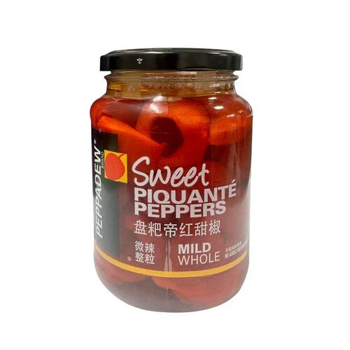 南非进口PEPPADEW盘粑帝红甜椒罐头红椒切丁微辣整颗沙拉西餐配菜