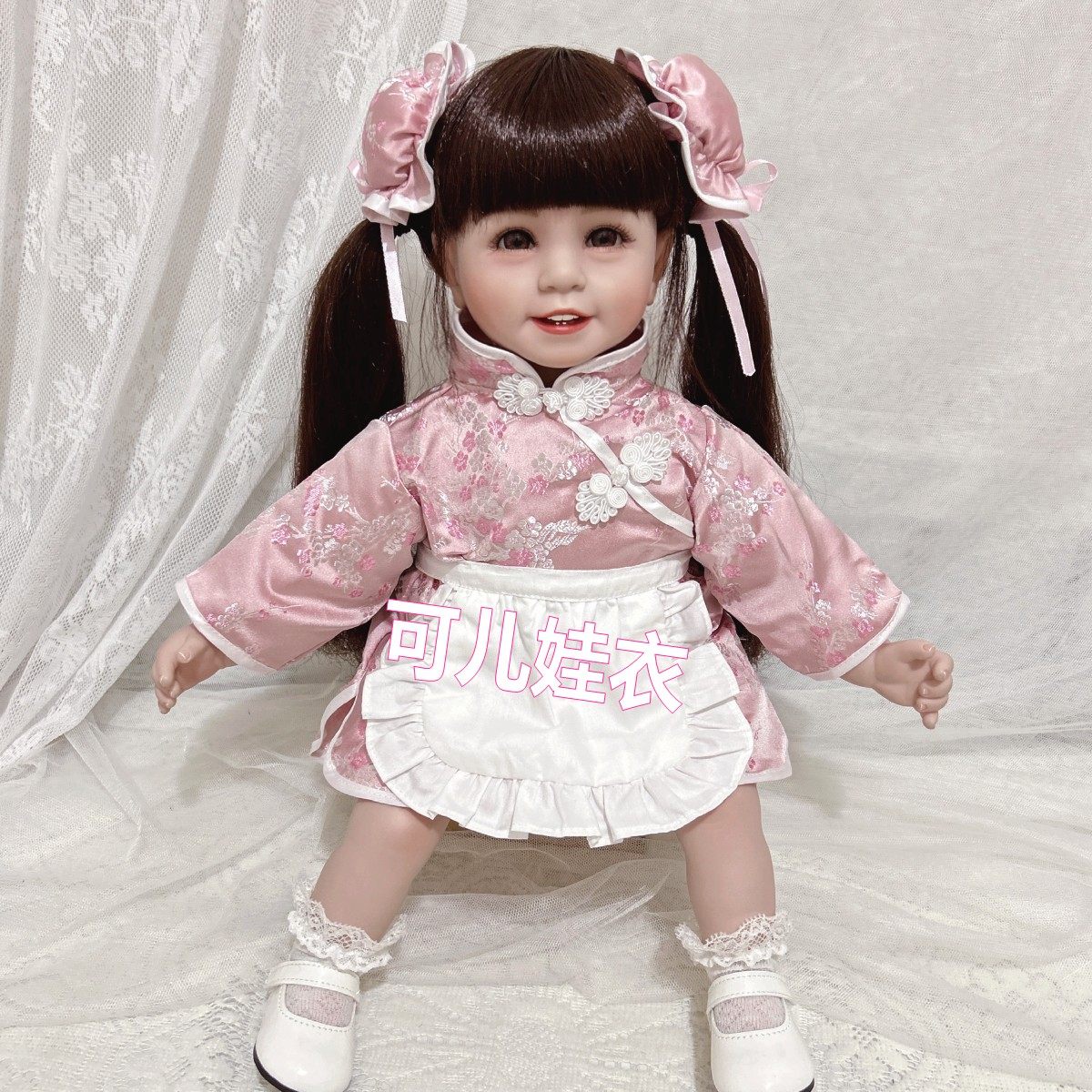 50-55cm重生娃娃衣服裙子女孩粉色连衣裙中式刺绣旗袍裙夏季套装,玩具/童车/益智/积木/模型,娃娃/配件/着替,淘宝优惠券,粉丝福利购,淘宝优惠卷