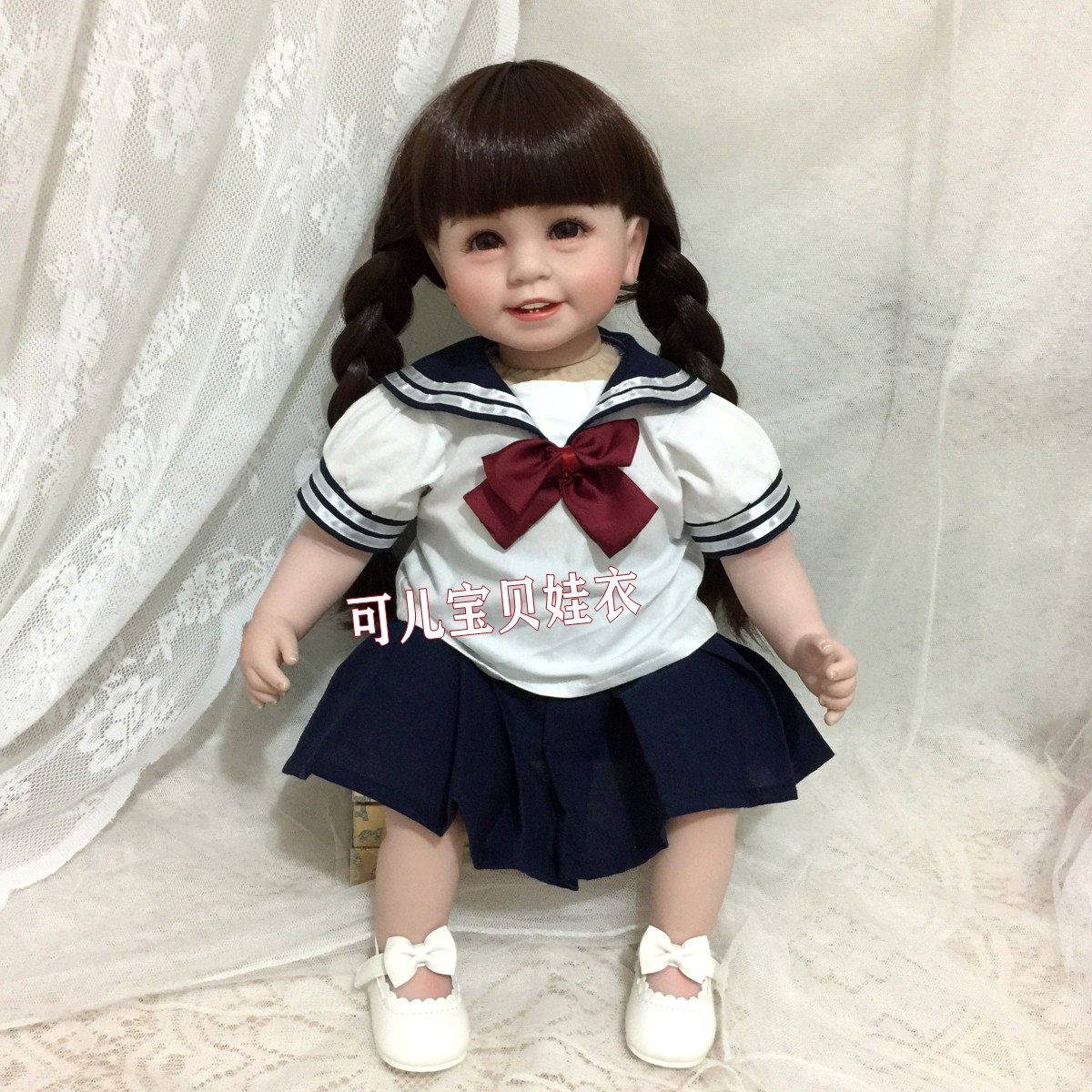 50-55cm大娃娃衣服重生娃娃裙子女孩宝宝制服校服JK裙两件套 套装图片