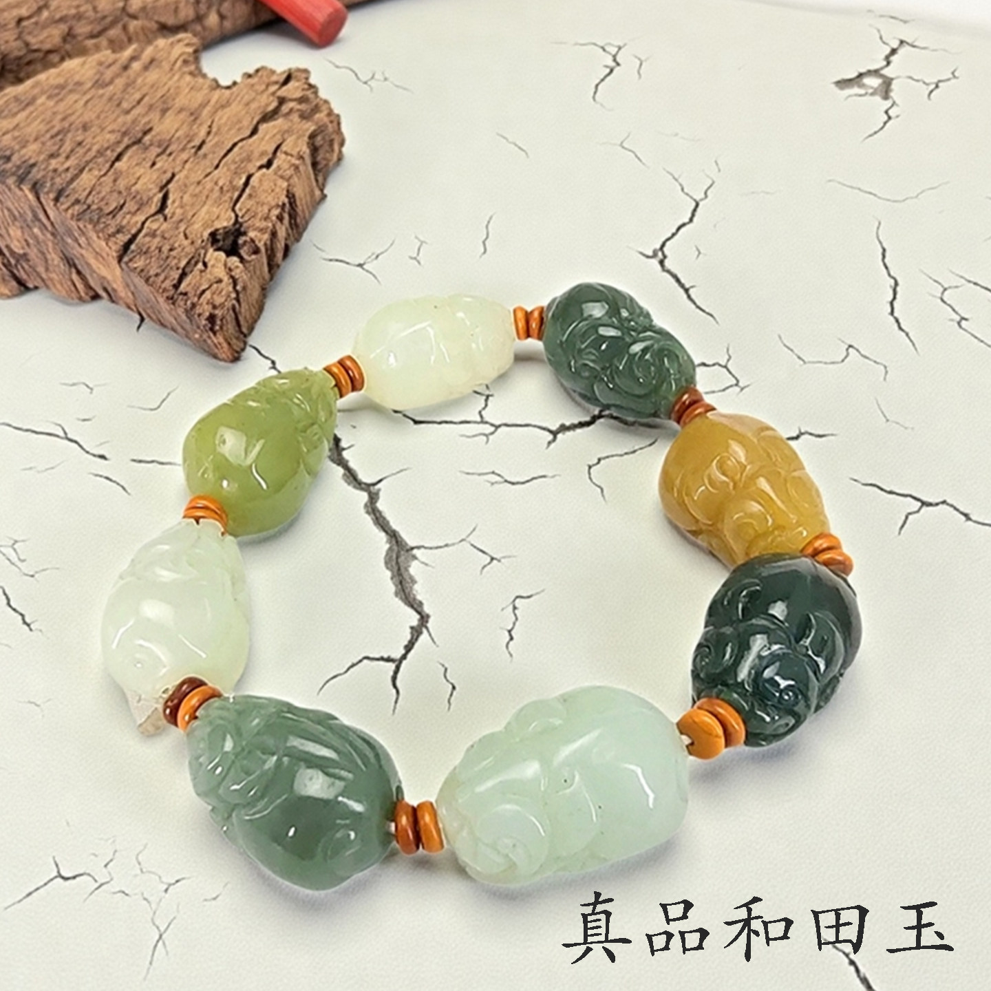 天然和田玉貔貅发财猪手链男款精品玉石手工雕刻优选礼品正品送证
