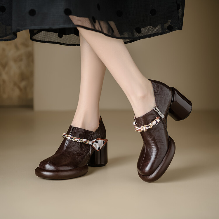 法式高跟鞋羊皮通勤百搭