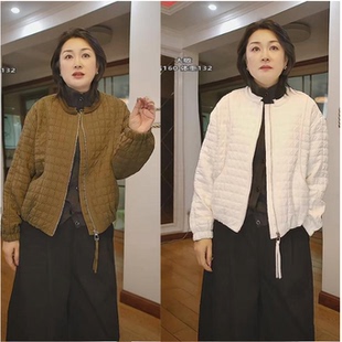 小调性压格圆领减龄短款女士棉服外套秋冬款上衣棉衣