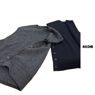 AKDM羊毛马甲百搭扣扣款 坎肩背心女上衣