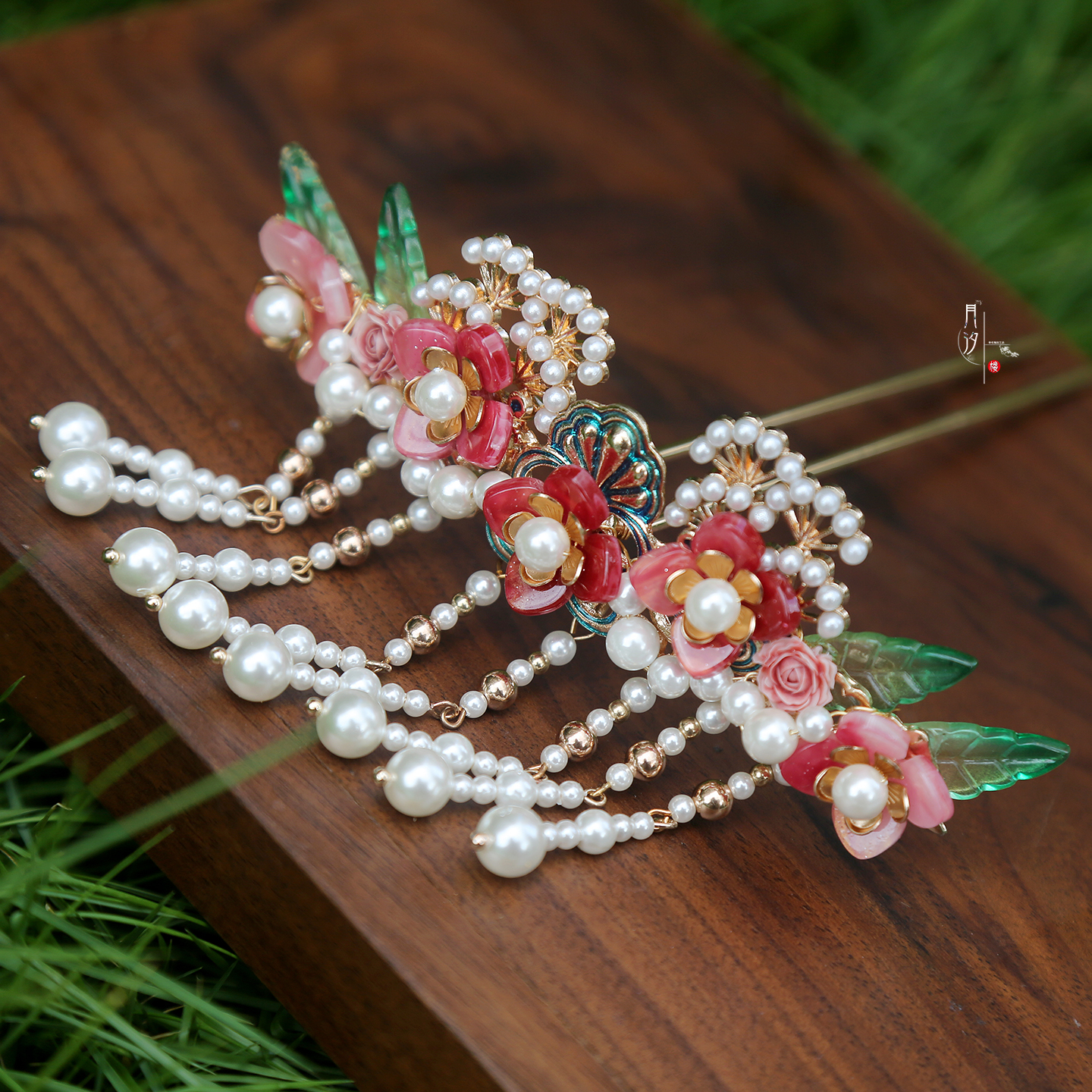 倾颜月汐楼古风汉服发冠后压步摇