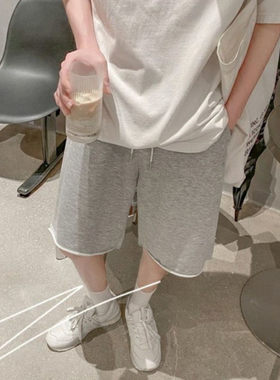 夏季薄款毛边运动短裤宽松休闲
