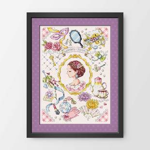 G96优雅女生 SODA 化妆间印花 韩式 DMC绣线小小鱼童话十字绣套件