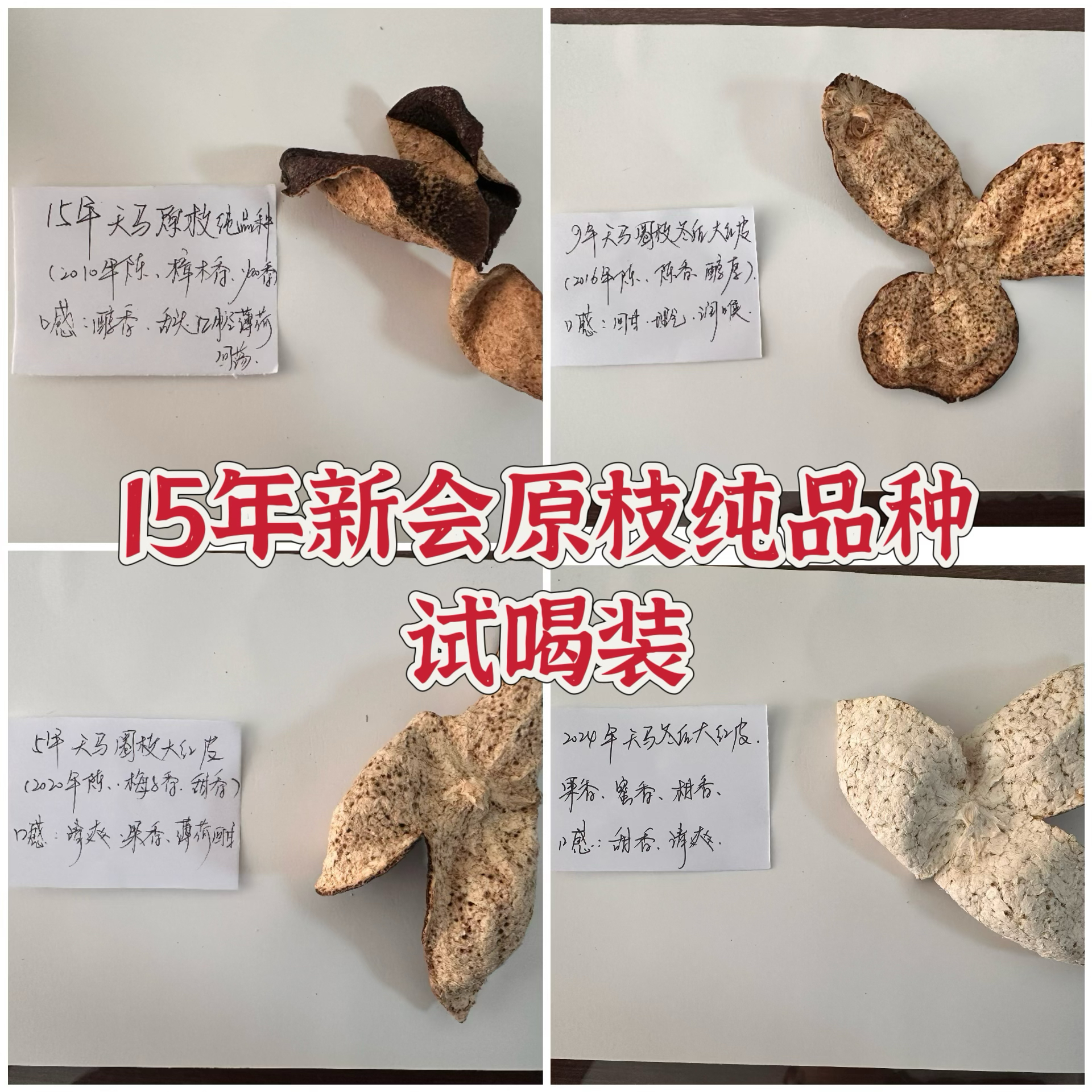 【入门级】正宗新会陈皮进展史1年到15年天马陈皮试喝装干仓储存