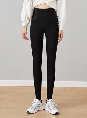 SHOWMELLY秀美丽女高弹收腹修身显瘦高腰铅笔打底裤小黑裤 0122