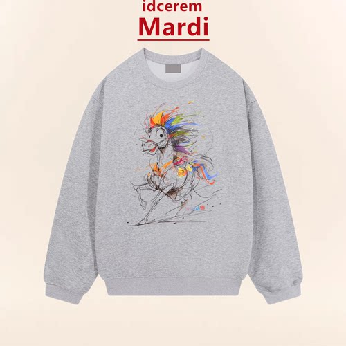 2026新年本命年红色涂鸦小马卫衣