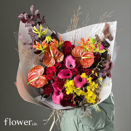 [紫气秋来]植物图书馆杭州富贵鲜花束秋季女友表白纪念礼物