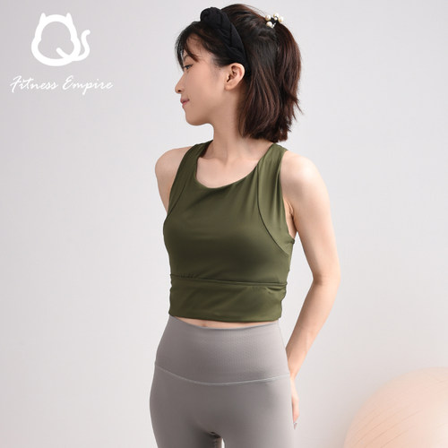 运动内衣固定式一体杯防震收副乳