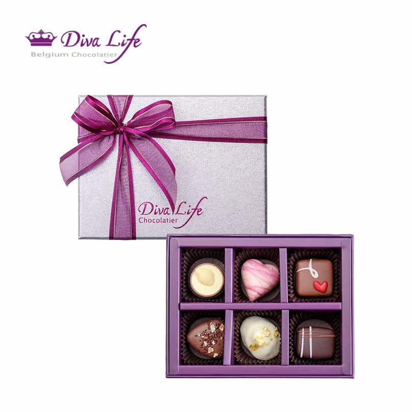 「七夕送礼」Diva Life® 比利时巧克力6入(经典礼盒)|ruв категории закуски/орехи/специальность, шоколад, черный шоколад - от Buy2taobao.com для оказания профессиональной услуги покупки агента Taobao