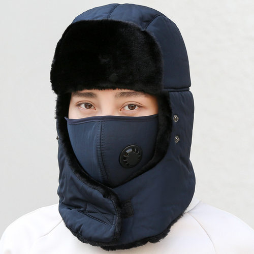 男土女冬季户外骑车抗严寒雷峰冒