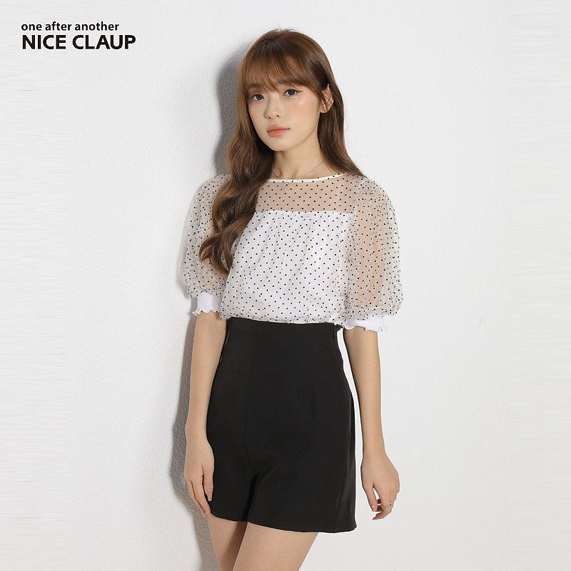 Nice Claup22年夏季新款日系甜美温柔可爱雪纺透视衬衫156610470C