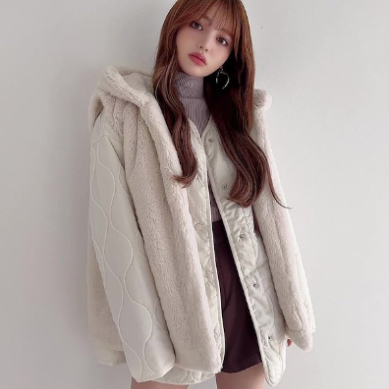 秋冬新品日系甜美可爱风带帽保暖背心棉服两件套0132001290