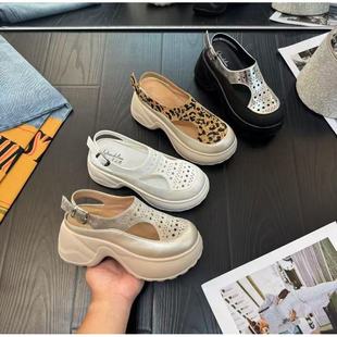 千之恋增高8CM2025夏季新款女外穿厚底包头拖鞋沙滩凉拖鞋女鞋子