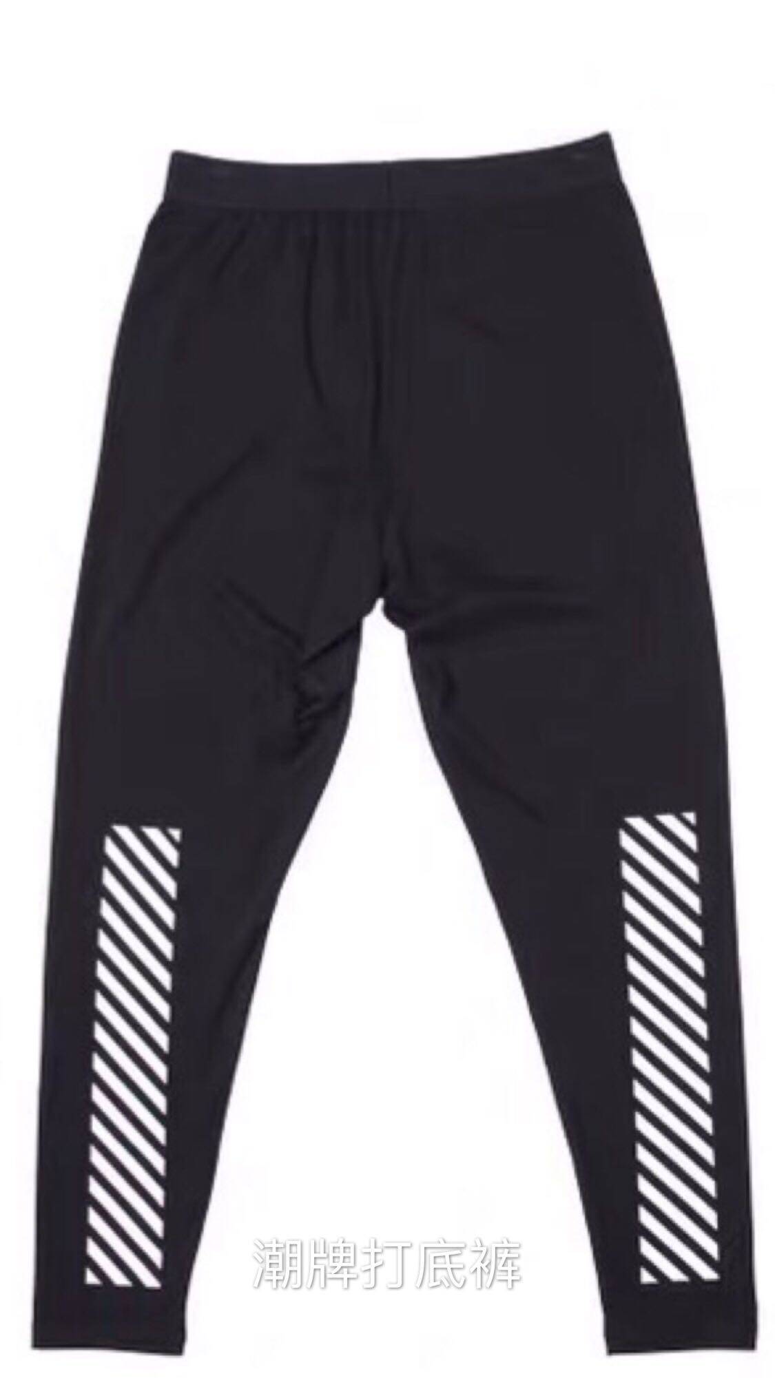 潮牌打底裤紧身运动裤男女款原宿假两件打底裤时尚健美裤贴身裤袜