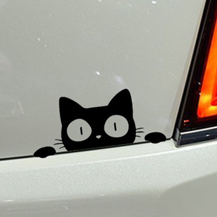 跨境厂家直销汽车偷看猫车贴大眼睛猫偷窥猫反光汽车贴纸卡通新款