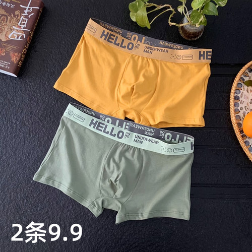 2条男士运动型棉质时尚纯棉内裤