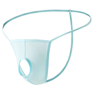 冰丝速干性感透明超薄露头款 开洞男士 前中带洞JJ套内裤 丁字裤 内裤