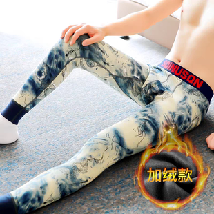 印花潮男棉裤 纯棉质男士 时尚 保暖加厚加绒秋冬好货秋裤 打底裤