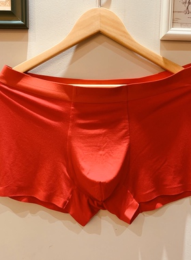 红色无痕男士内裤本命年男平角裤精品60S莫代尔面料手感柔软舒适