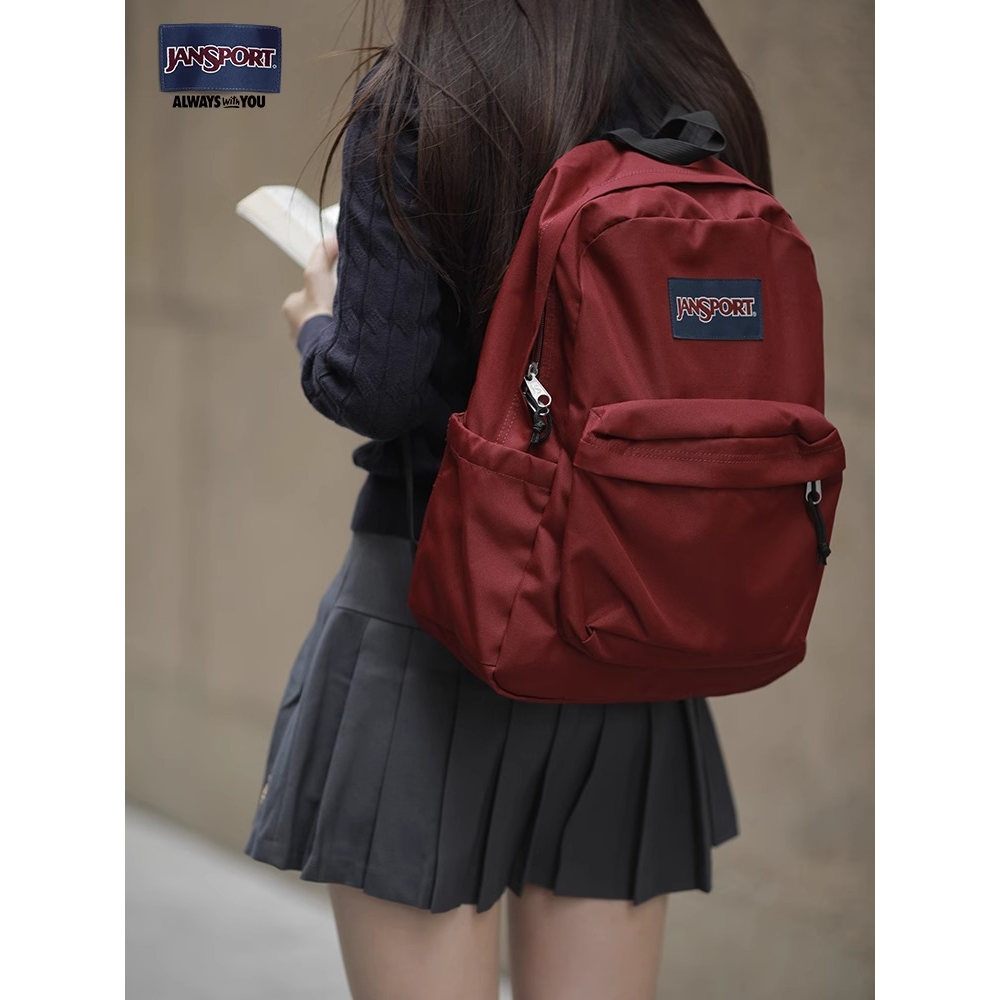 Jansport杰斯伯双肩包大容量电脑百搭背包海军蓝大学生夏日旅行包