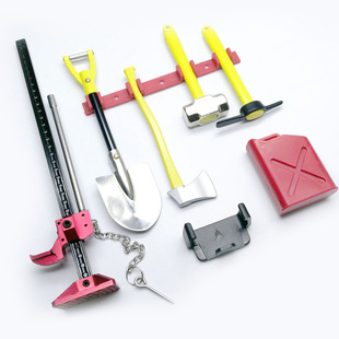 攀爬车改装饰心情配件 TRX4 SCX10 铁铲 铁锤 千斤顶 仿真件6套装