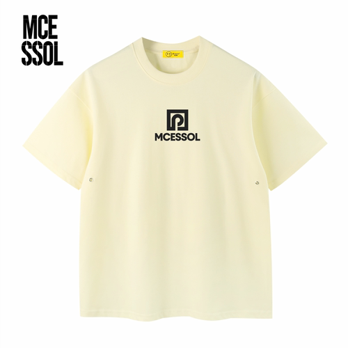 Mcessol设计师原创品牌方框字母印花圆领短袖t恤男女基础款百搭