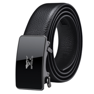 七匹狼皮带男士新款自动扣内穿式扣头真皮腰带生日礼物品牌裤带