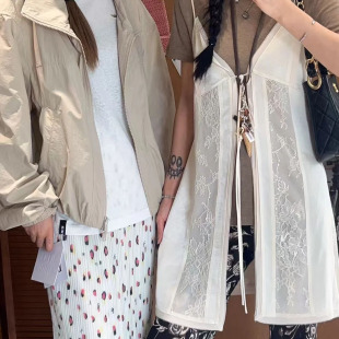 蕾丝拼接V领绑带吊带背心时尚 叠穿气质上衣 本25新品 sofia定制高版