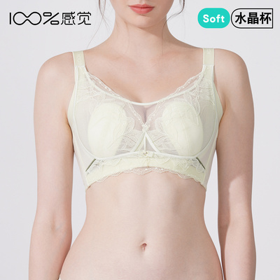 百分百感觉C杯记忆钢圈兔耳朵大胸显小调整收副乳内衣文胸1715