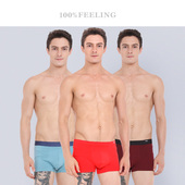 平角内裤 短裤 三条装 100%感觉男士 平角舒适男内裤 002