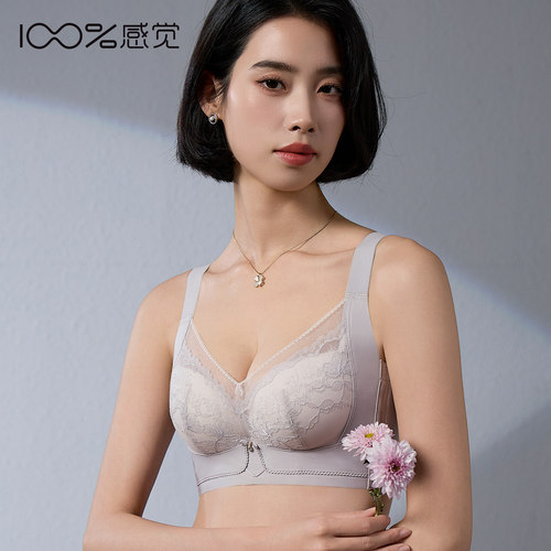 100%感觉无磁B杯内衣女聚拢收副乳中厚调整型无钢圈文胸1778
