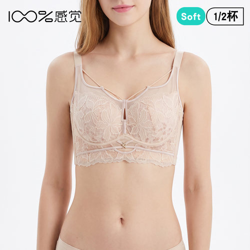 100%感觉百分百感觉B杯薄款记忆钢圈聚拢调整型内衣文胸6068