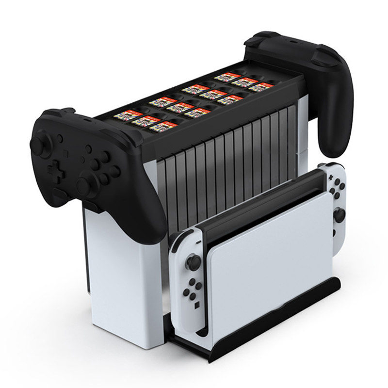 NINTENDO SWITCHOLED 게임 콘솔 스토리지베이스 브래킷 스위치 OLED 데스크탑 주최자 프로 핸들 조이 콘 호스트 충전 도크 게임 카드 상자 스토리지 랙 액세서리 조직
