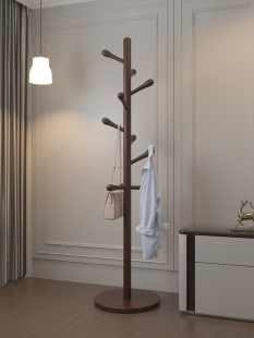 现代风实木衣帽架落地卧室内挂衣架家用高端挂衣杆不占空间置衣架