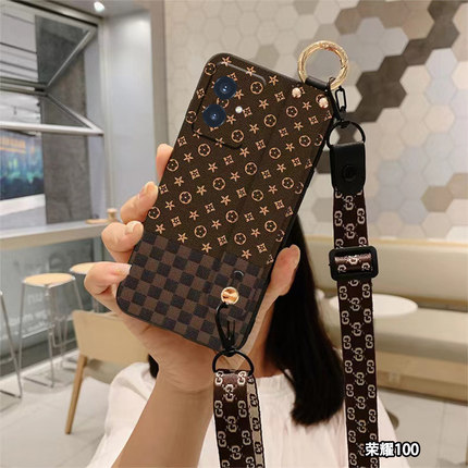 Aimak适用华为荣耀400手机壳荣耀200lite保护套300斜挎100挂绳70pro+腕带款80直屏版胶60外壳潮牌90GT版50SE