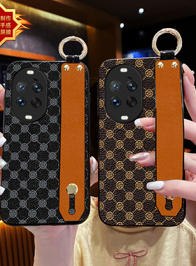 适用华为nova15Ultra手机壳nova14pro保护套nova13腕带支架12活力版外壳nova11男女10SE新款9876斜挎挂绳皮质