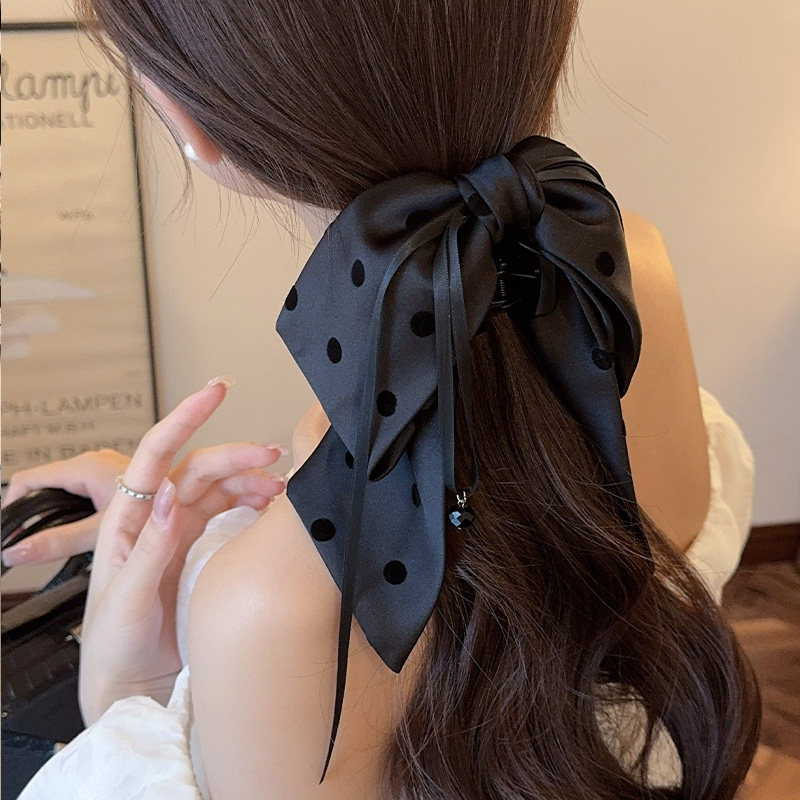 法式波点缎面蝴蝶结发夹女后脑勺增高颅顶盘发抓夹大号鲨鱼夹发卡,饰品/流行首饰/时尚饰品新,发饰,淘宝优惠券,粉丝福利购,淘宝优惠卷