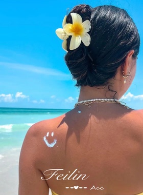 海边配饰度假沙滩鸡蛋花发夹岛花朵抓夹emijay发抓头饰2026新款女