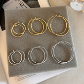 高级感耳钉气质耳饰女夏 爆款 刘亦菲同款 耳圈圆形圈圈耳环2026新款