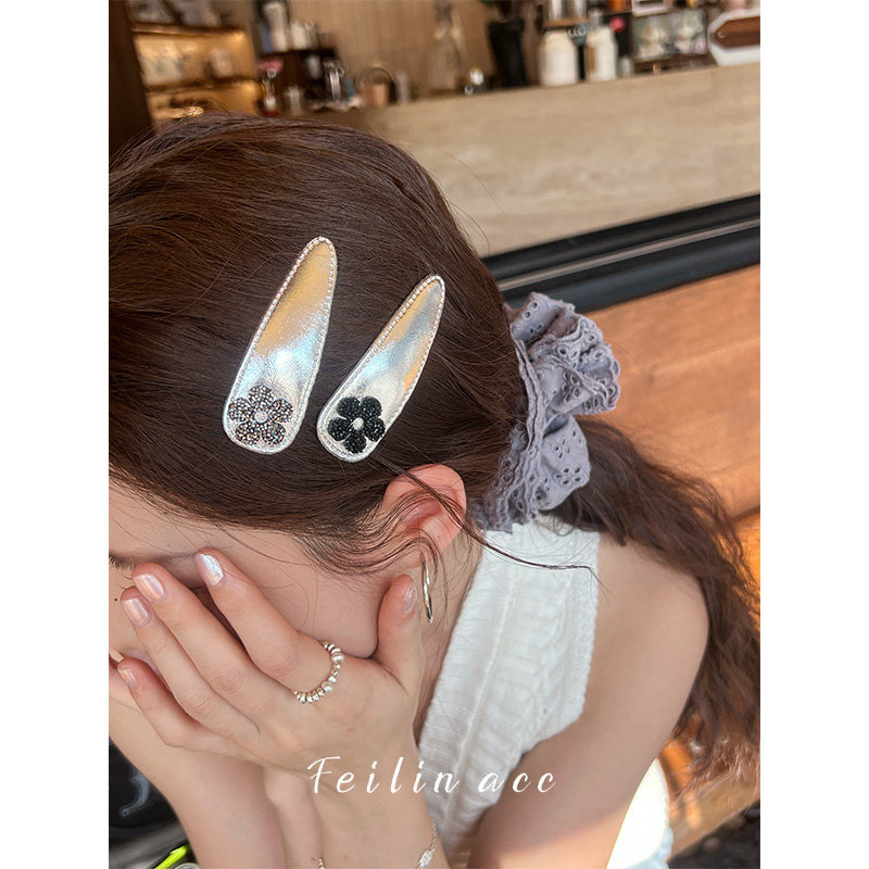 花朵碎钻BB夹高级感前额刘海侧边夹2026新款后脑勺鸭嘴夹发卡发饰