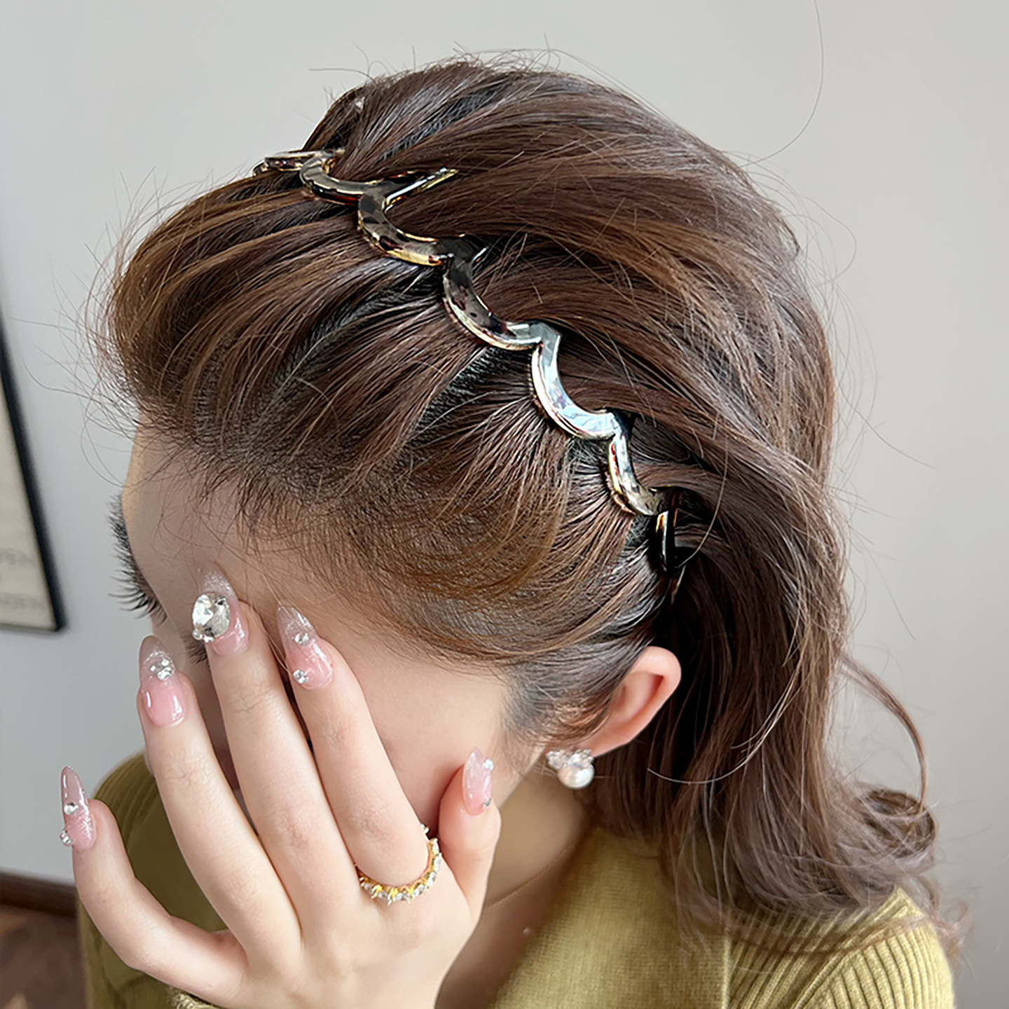 不勒头波浪发箍女洗脸头箍高颅顶图片