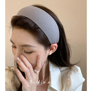 2026新款 针织宽边发箍女压发高颅顶海绵发卡显脸小高级感百搭发饰